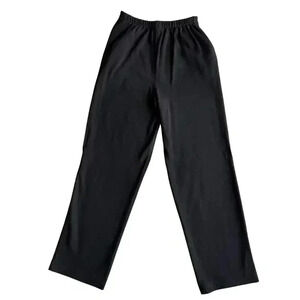 Garnet Hill 100% Wool Wide Leg Crop Black Pants Women’s Size 8